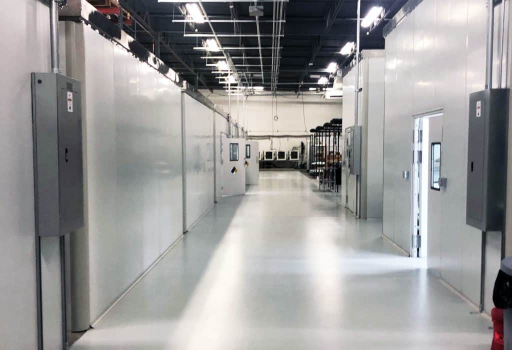 Hemp extraction facility hallway