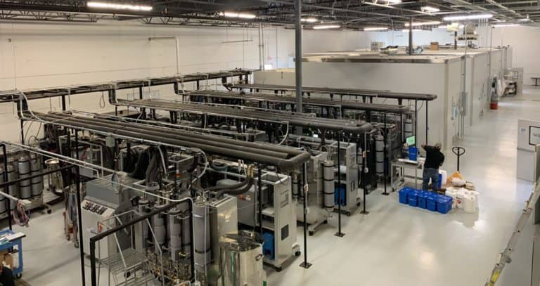 Aerial photo of CO2 hemp extraction facility
