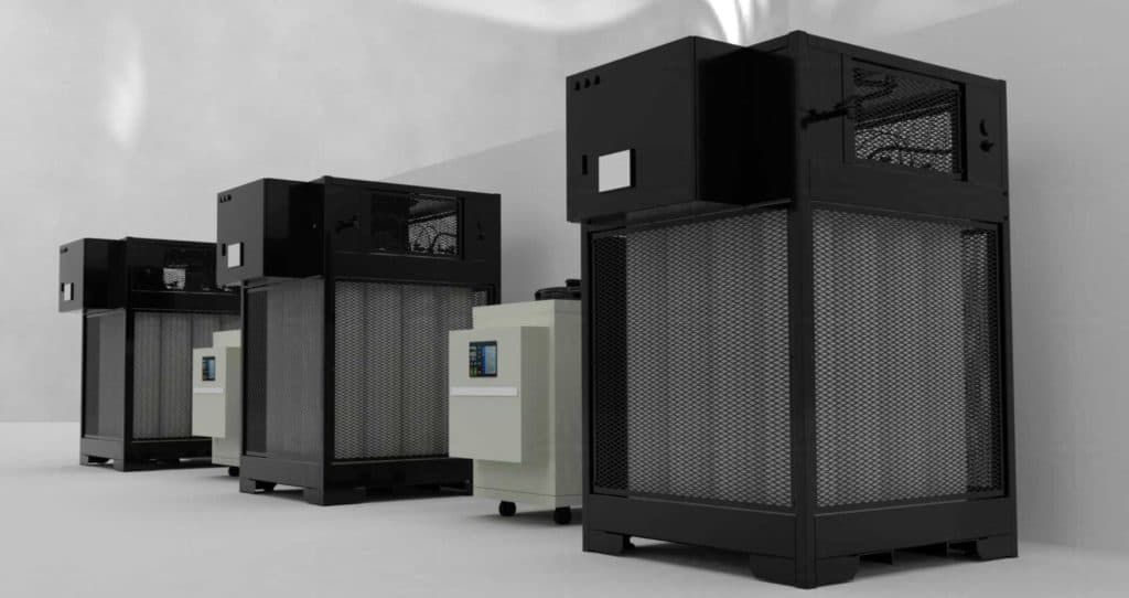 CO2Cage CO2 monitoring units on production floor