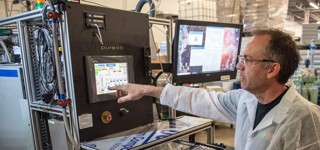 man using pure99 machine