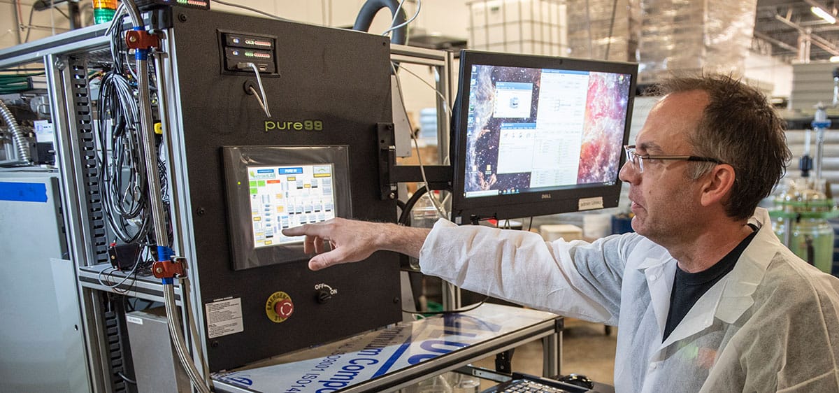 man using pure99 machine