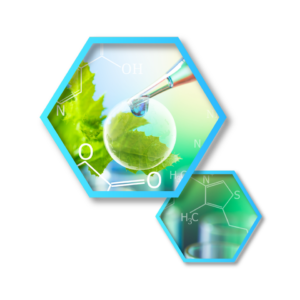 molecules on green background