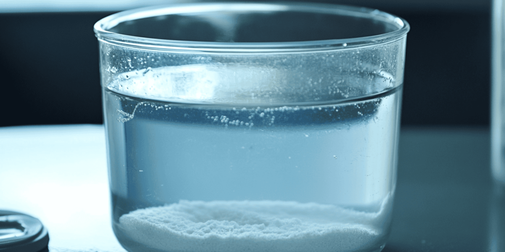 water with settled powder