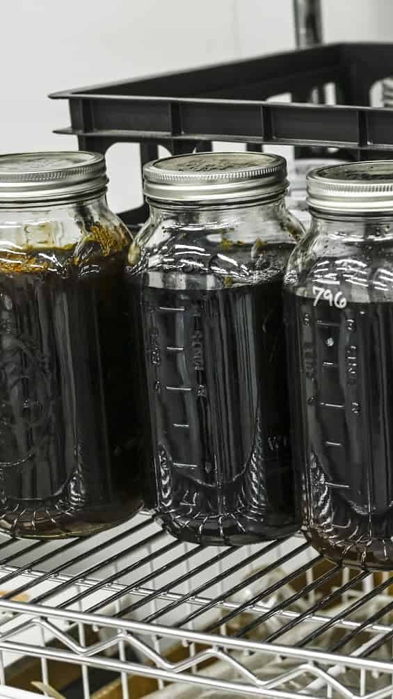Dark color ethanol extracts in jars