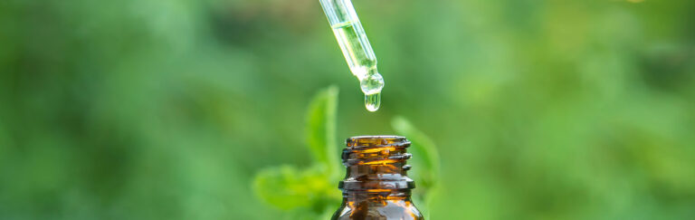 dropper bottle leaves