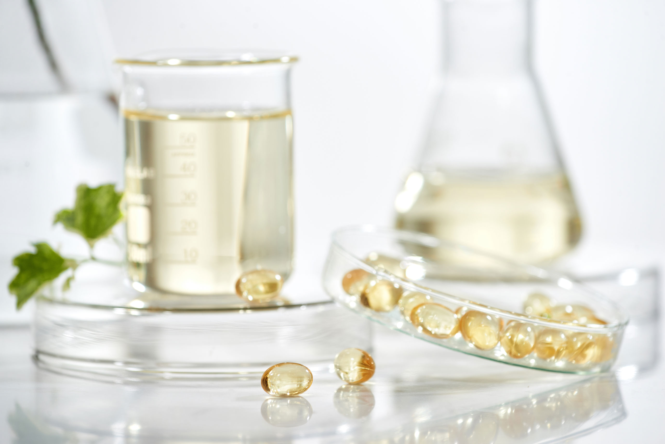 softgels oil glass