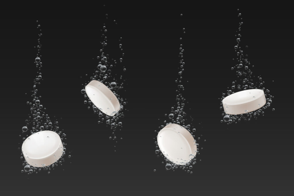 tablets effervescent bubbles
