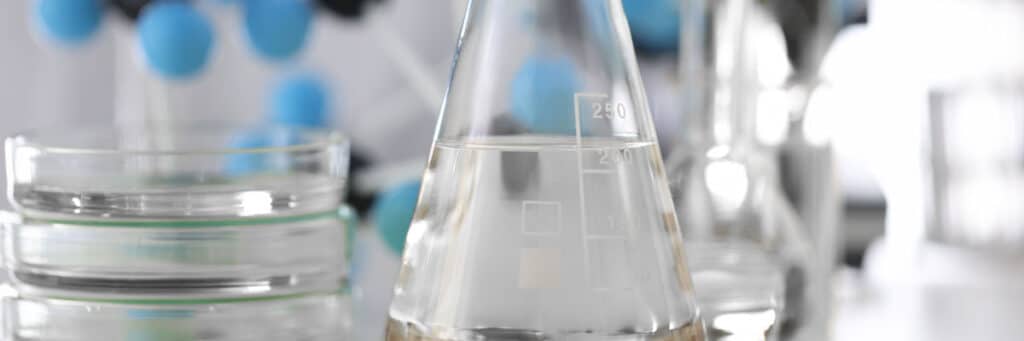 clarified clear in flasks